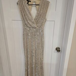 BCBGMaxAzria Silver Sequin Dress